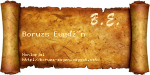 Boruzs Eugén névjegykártya